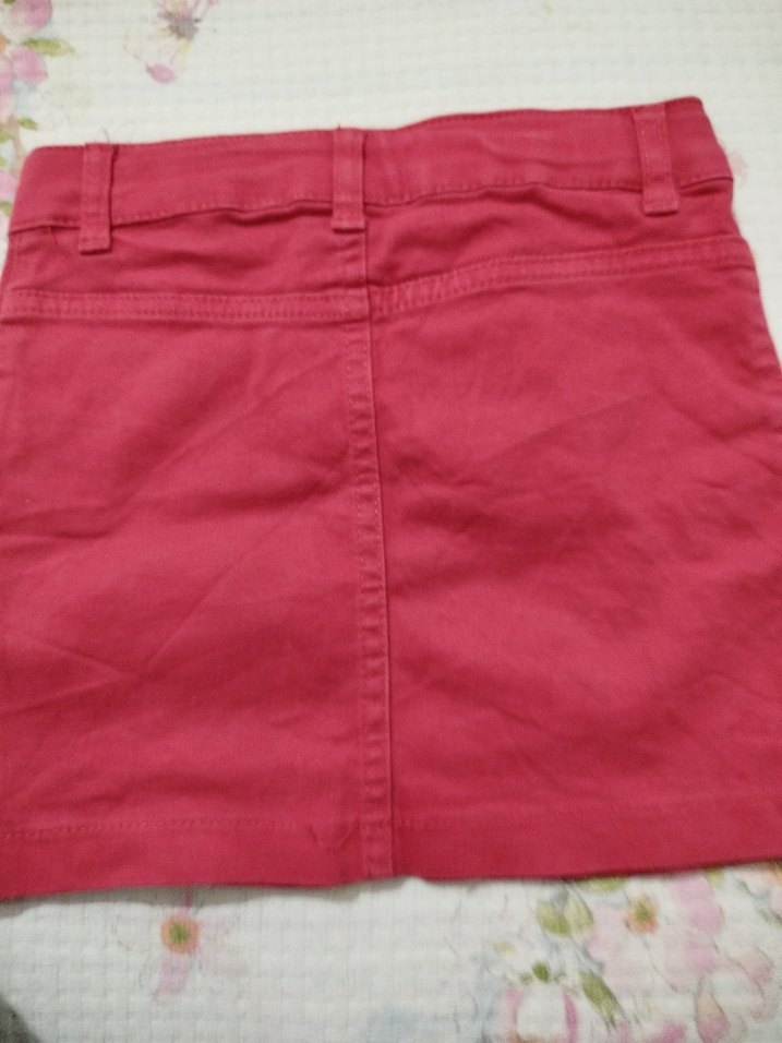 Düğmeli Kırmızı Kız Çocuk Eteği - Görsel 3