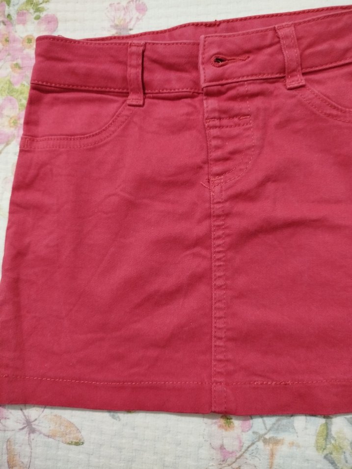 Düğmeli Kırmızı Kız Çocuk Eteği - Görsel 2