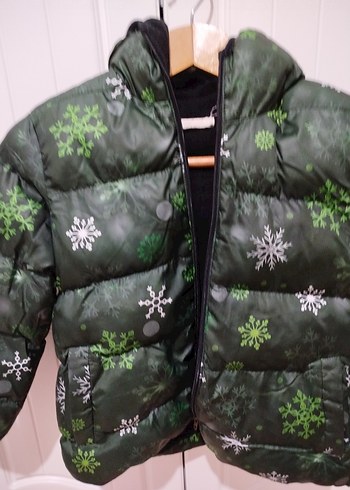 Koyu Yeşil Desenli Erkek Çocuk Mont - Görsel 2