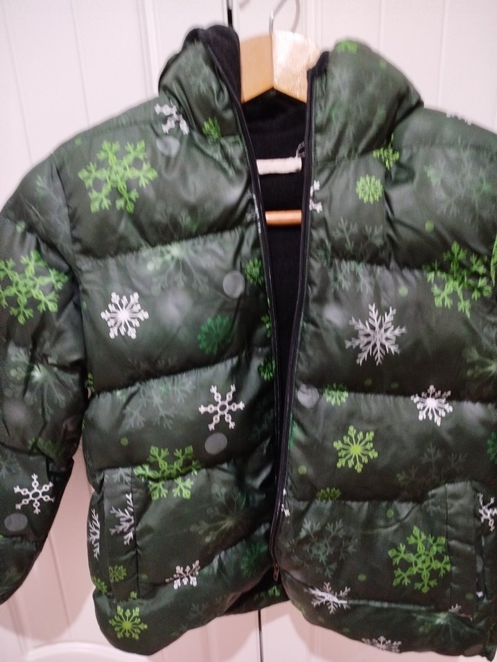 Koyu Yeşil Desenli Erkek Çocuk Mont - Görsel 2