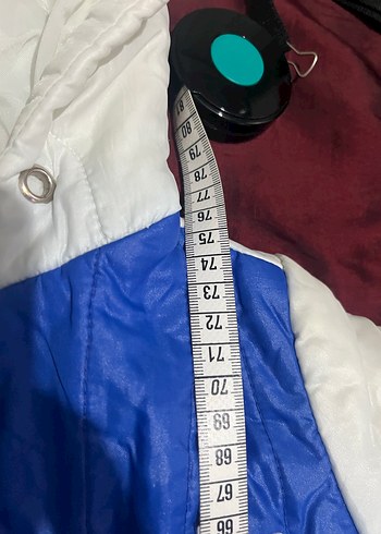 Düğmeli Beyaz Mavi Bebek Kayak Tulumu - Görsel 6