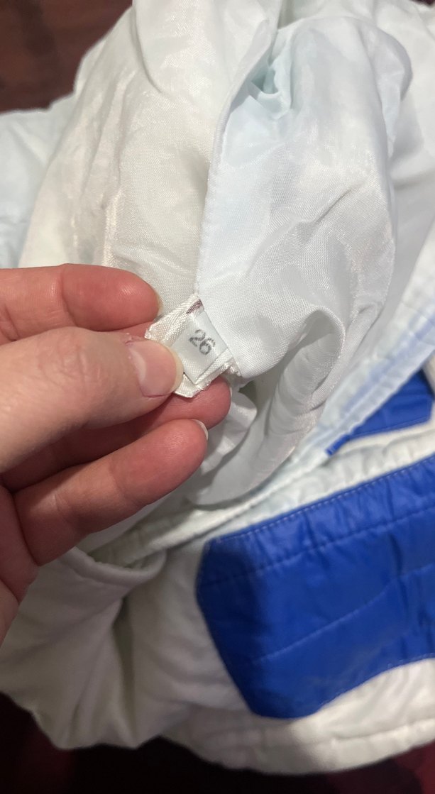 Düğmeli Beyaz Mavi Bebek Kayak Tulumu - Görsel 4