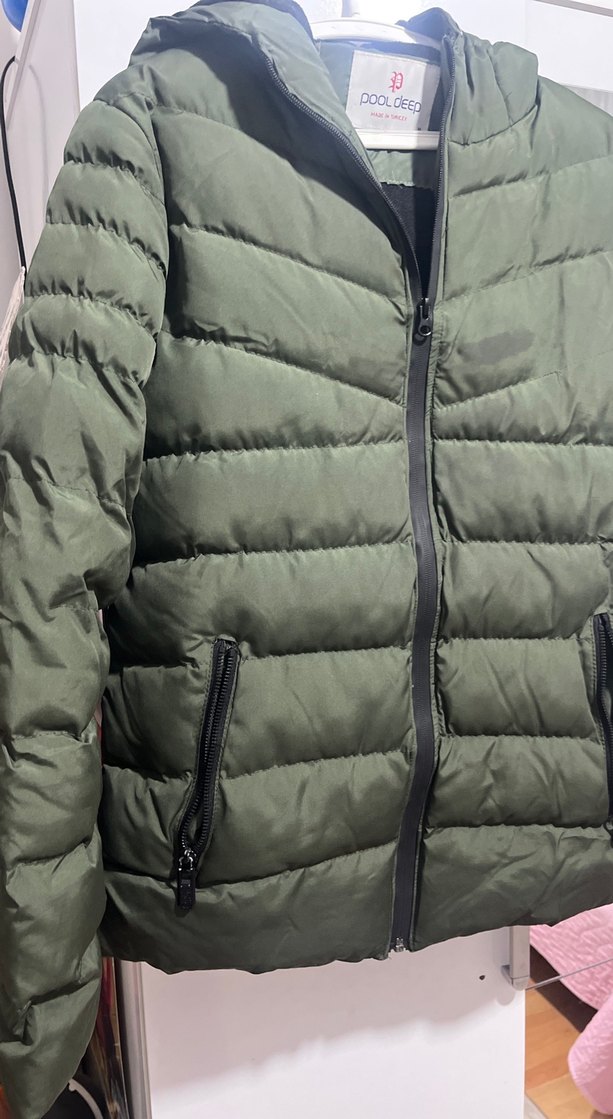 Erkek Yeşil Mont - Görsel 2