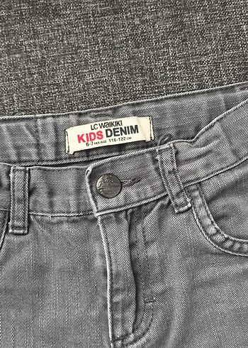 7 Yaş Beden Gri Erkek Çocuk Denim Pantolon