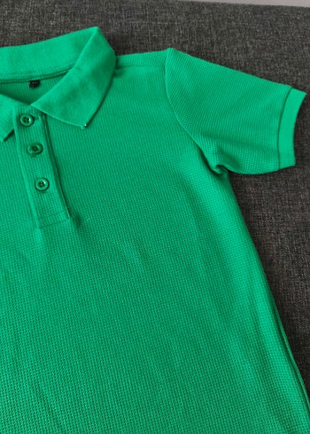 7 Yaş Beden yeşil Renk Yeşil Erkek Çocuk Kısa Kollu Polo Tişört