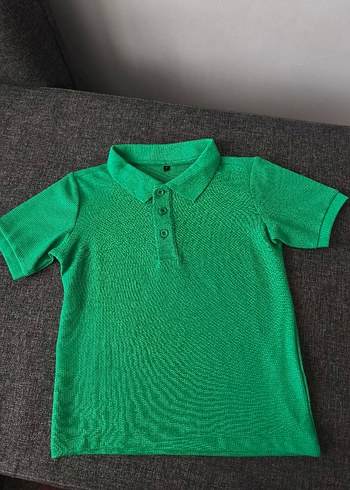 Yeşil Erkek Çocuk Kısa Kollu Polo Tişört