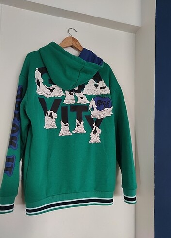 Diğer Baskılı Kapüşonlu Oversize Kolej Ceket
