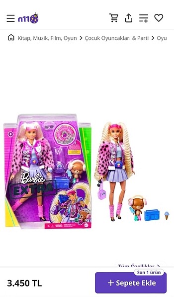 Beden Barbie extra sıfır