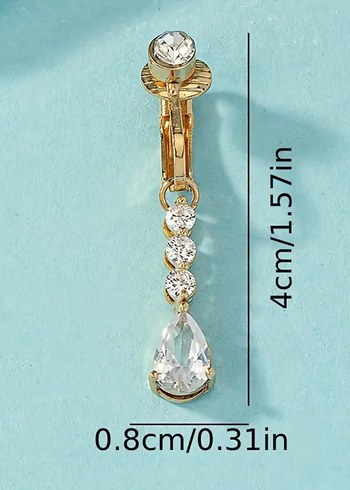 Zincir Detaylı Minimalist Göbek Piercingi - Görsel 3