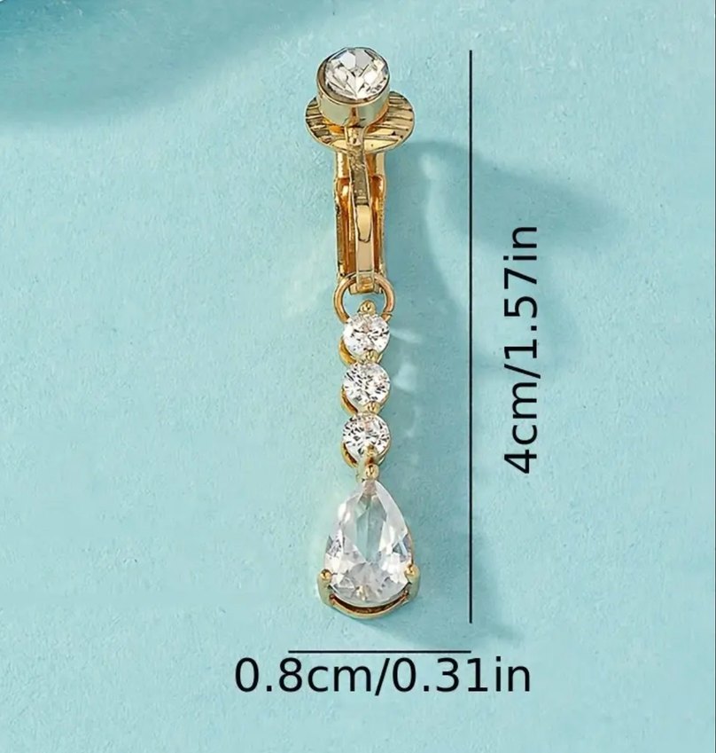 Zincir Detaylı Minimalist Göbek Piercingi - Görsel 3