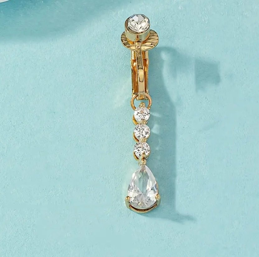 Zincir Detaylı Minimalist Göbek Piercingi - Görsel 2