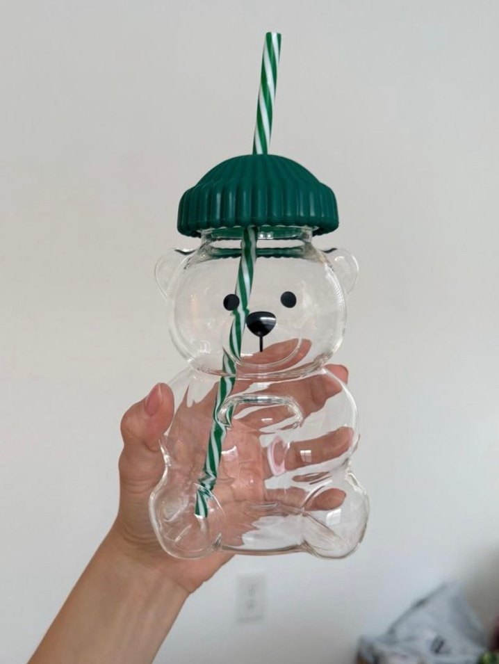 Yeşil Ayıcık Tasarımlı bardak - Görsel 4