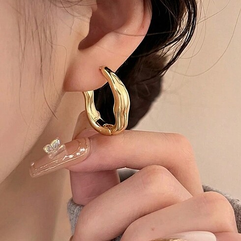 shein kararmaz çelik gold küpe stainless steel gold altın