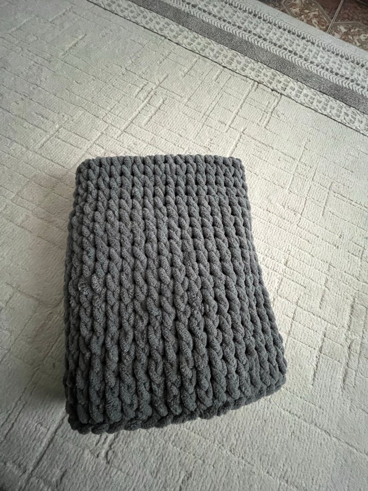 Gri Örgü Çocuk Battaniyesi - Görsel 4