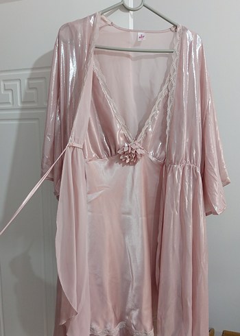 Pembe Midi Bohem Kadın Gecelik - Görsel 3