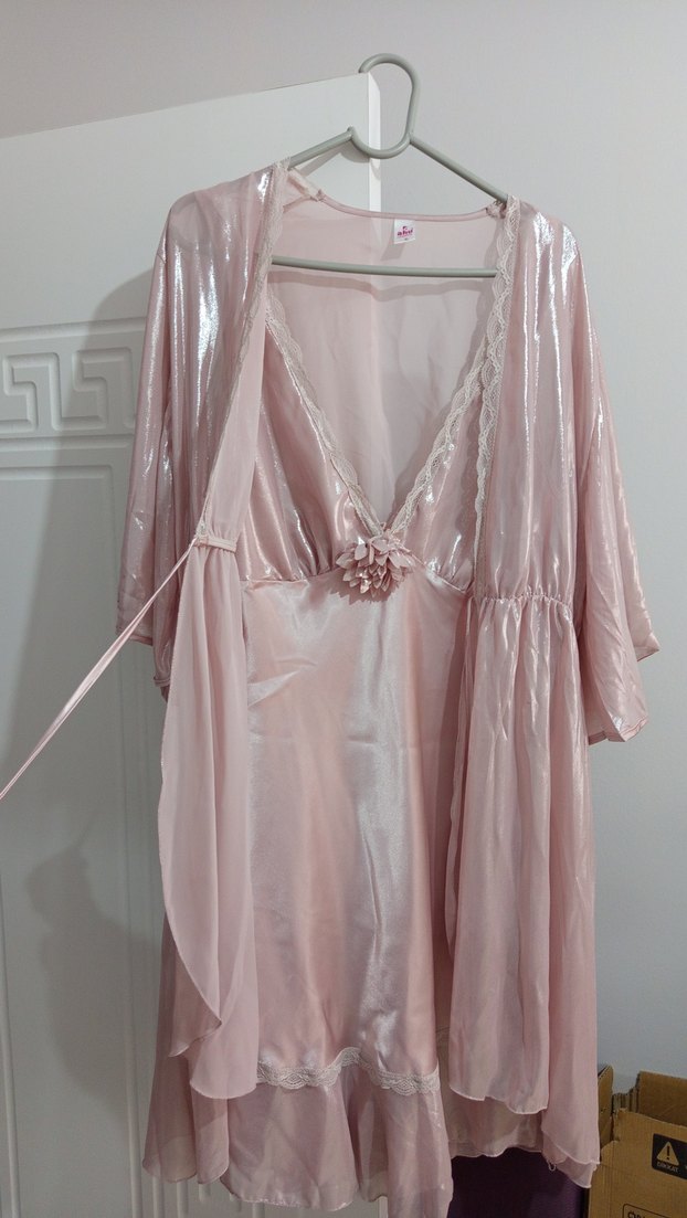 Pembe Midi Bohem Kadın Gecelik - Görsel 3