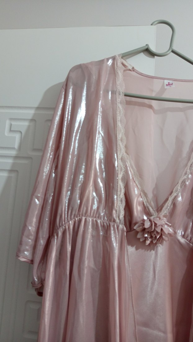 Pembe Midi Bohem Kadın Gecelik - Görsel 2