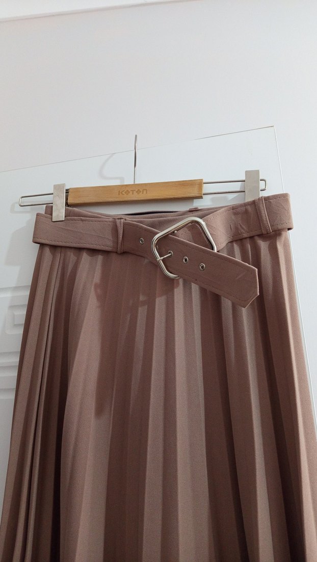 Bej Pilili Uzun Etek - Görsel 2