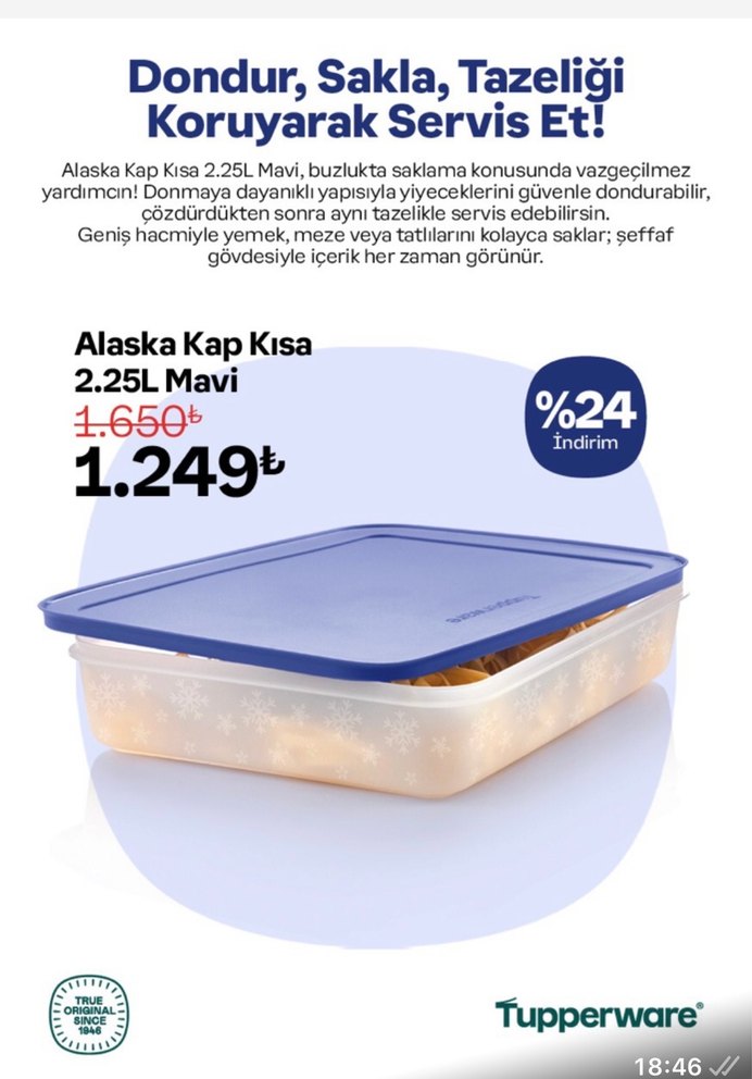 Tupperware Alaska buzluk saklama Kabı 2.25L - Görsel 3