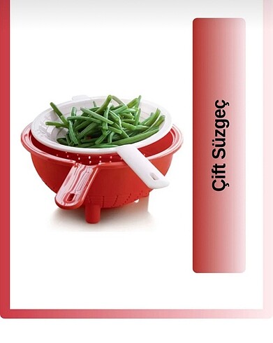 Tupperware çift süzgeç