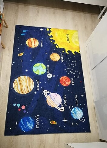 Beden lacivert Renk Gezengenli çocuk halısı halı modeli güneş ay