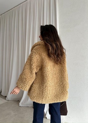 Kahverengi Kadın Peluş Ceket - Görsel 3