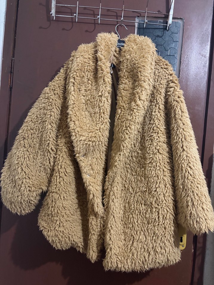 Kahverengi Kadın Peluş Ceket - Görsel 4