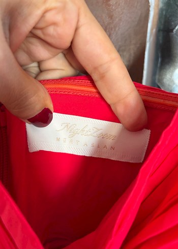 ADL Kırmızı Drapeli Uzun Askılı Elbise - Görsel 4