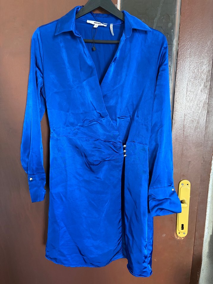 Saks Mavisi Kadın Elbise - Görsel 4