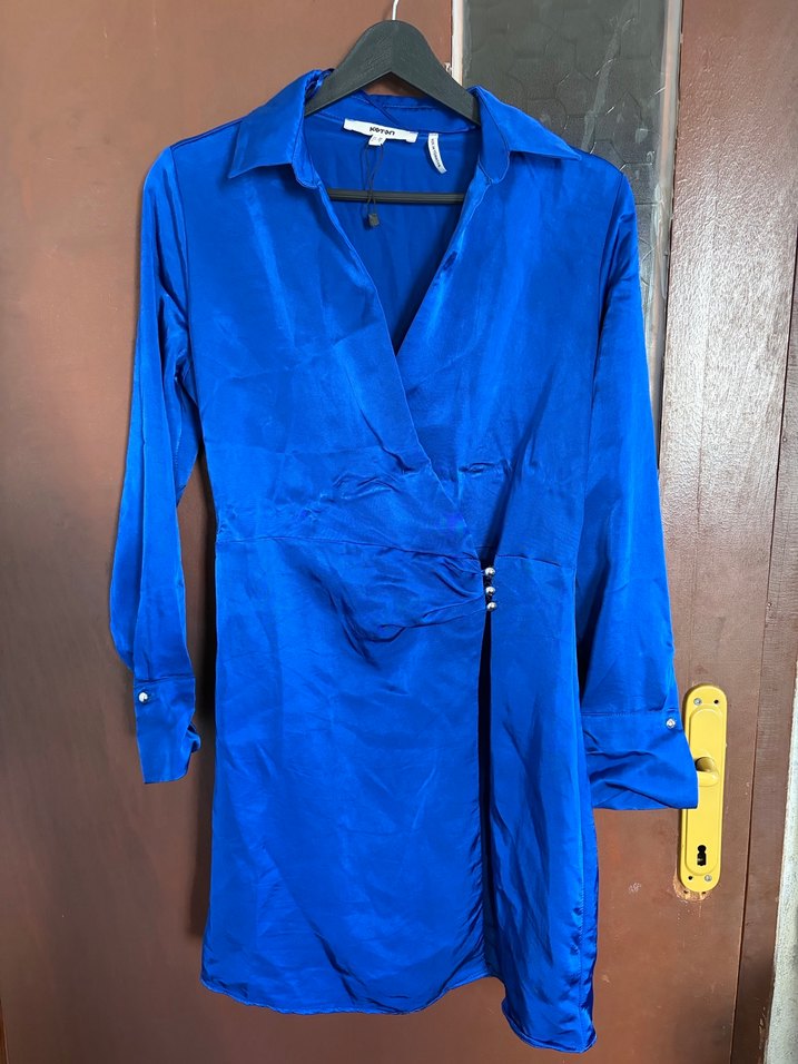 Saks Mavisi Kadın Elbise - Görsel 2