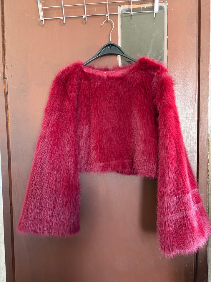 Bordo Kürk Kazak - Görsel 3