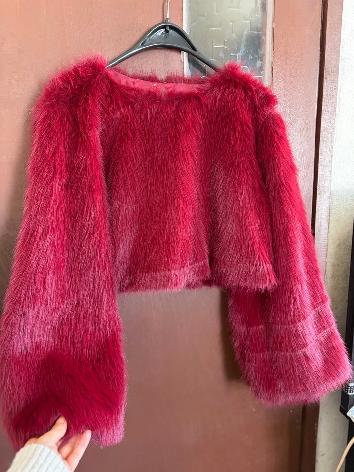 Bordo Kürk Kazak - Görsel 5