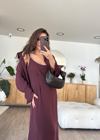 Bordo Elbise Gömlek Takım - Görsel 3