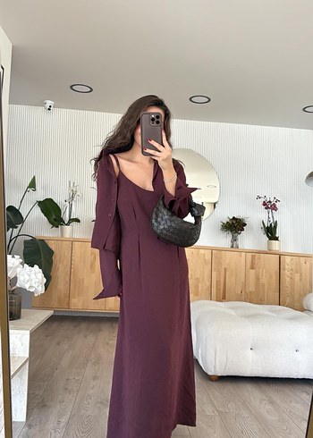 Bordo Elbise Gömlek Takım - Görsel 5