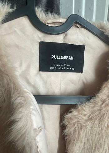 Pull and Bear Bej Midi Kadın Kürk Detaylı Ceket - Görsel 2