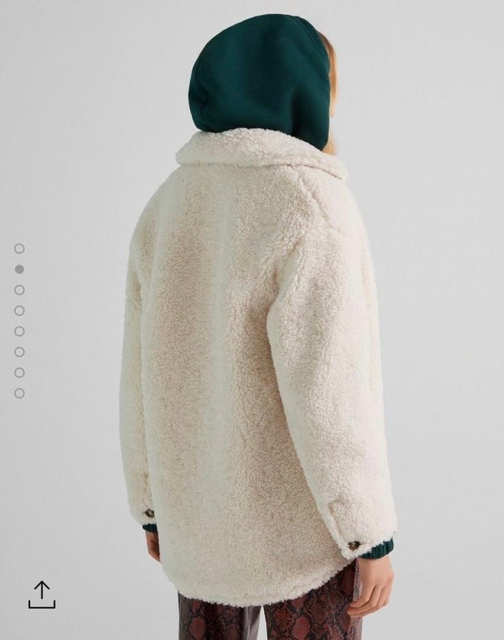 Zara Bej Kürklü Midi Kadın Ceket - Görsel 2