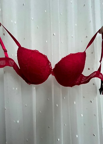 H&M Kırmızı Modern Klasik Dantelli Sütyen - Görsel 2