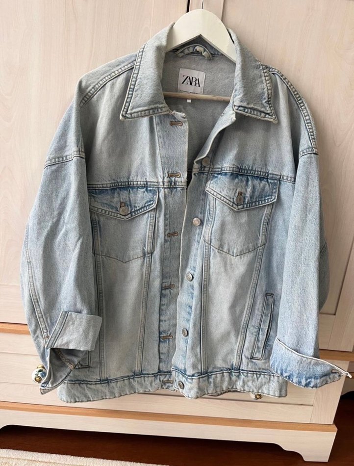 Zara Mavi Düğmeli Kadın Kot Ceket - Görsel 2