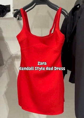 Zara Kırmızı Kendall Jenner Tarzı Elbise - Görsel 2