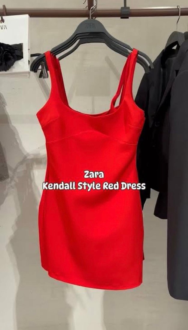 Zara Kırmızı Kendall Jenner Tarzı Elbise - Görsel 2
