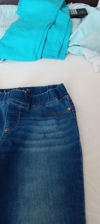 9 Yaş Beden mavi Renk Kız kot pantolon