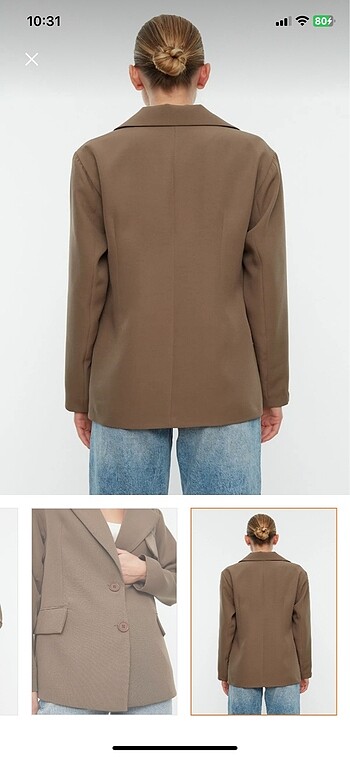 m Beden kahverengi Renk Blazer Ceket