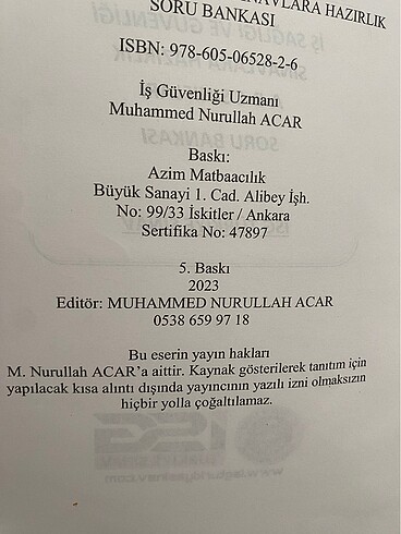  İŞ SAĞLIĞI VE GÜVENLİĞİ SORU BANKASI