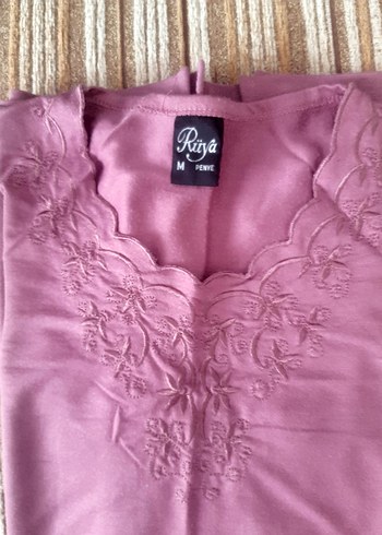 Dantel İşlemeli Pembe V Yaka Kadın Bluz - Görsel 3