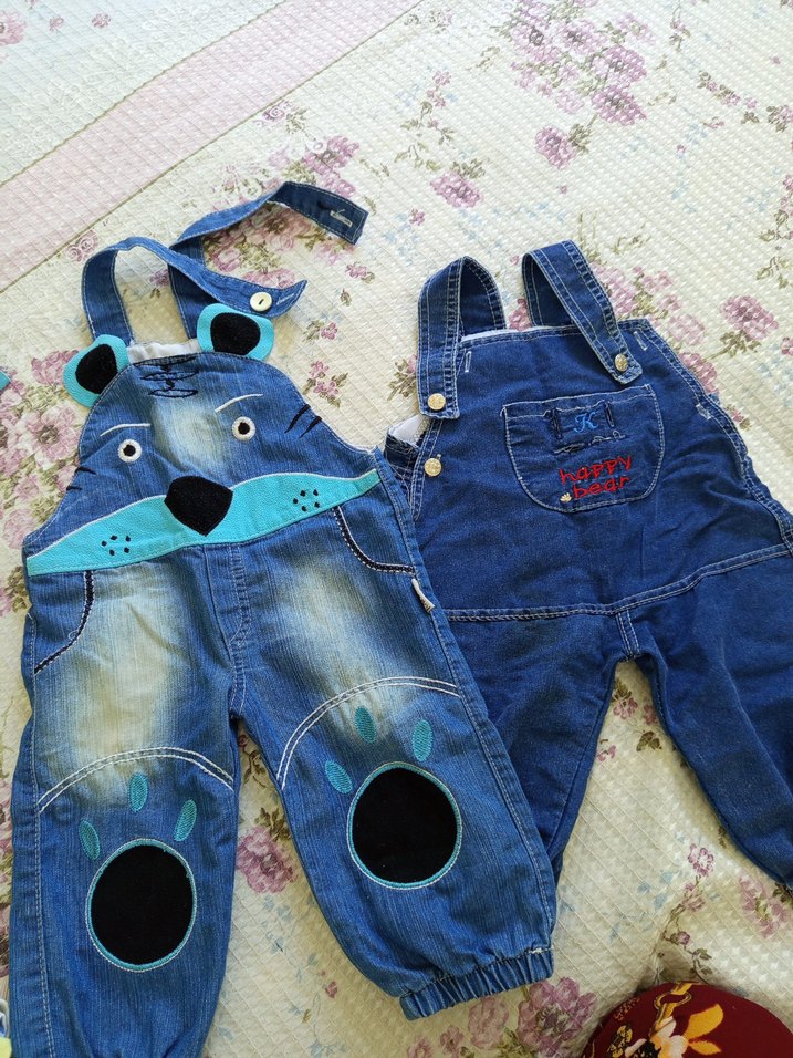 Nakışlı Mavi Denim Askılı Erkek Çocuk Tulum - Görsel 4