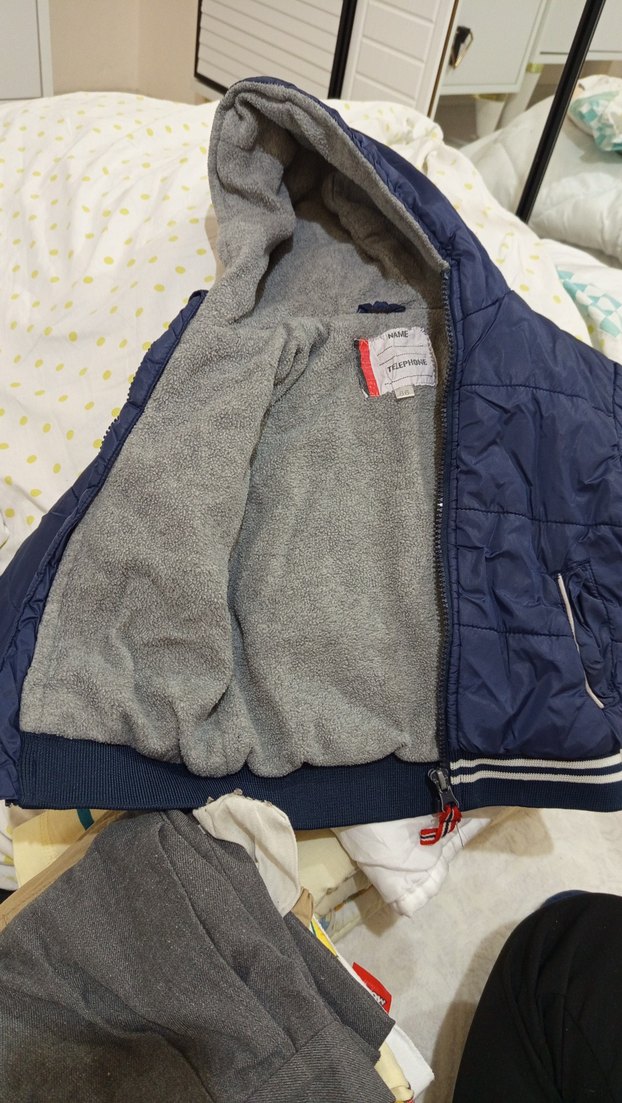 Mavi Erkek Çocuk Fermuarlı Mont - Görsel 2