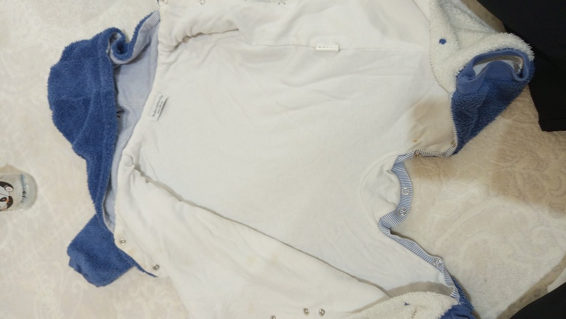 Mavi Peluş Bebek Tulumu İşlemeli Detaylı - Görsel 5