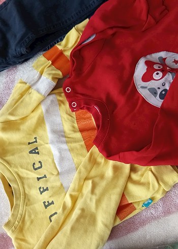 Düğmeli Kırmızı Baskılı Erkek Sweatshirt - Görsel 2