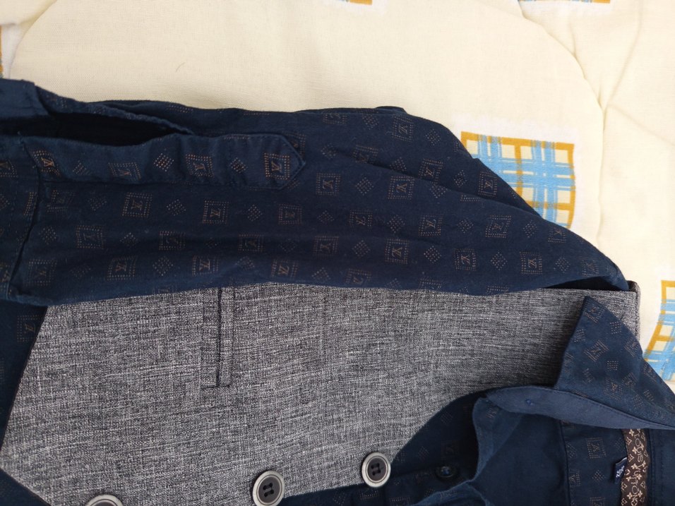 Gri Erkek Çocuk Düğmeli Denim Yelek - Görsel 5