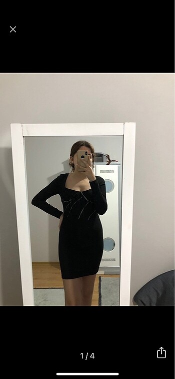 Koton taşlı siyah abiye elbise